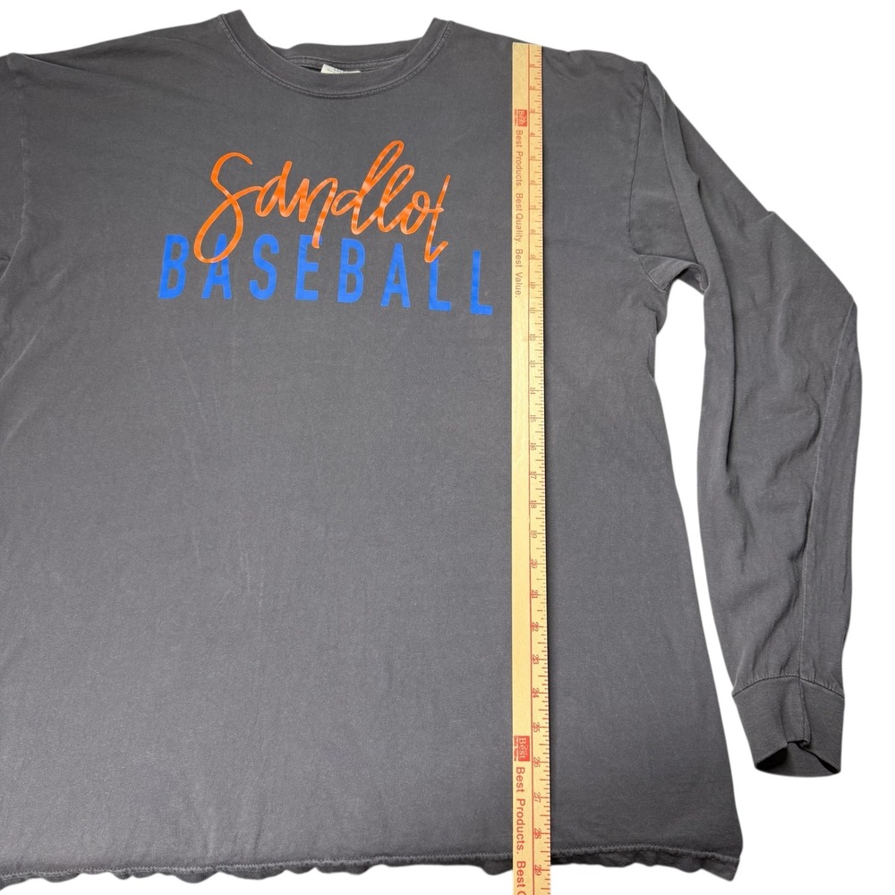 Sandlot Baseball Long Sleeve T-Shirt Mens XL Gray Comfort Colors Movie Fans - Picture 9 of 10